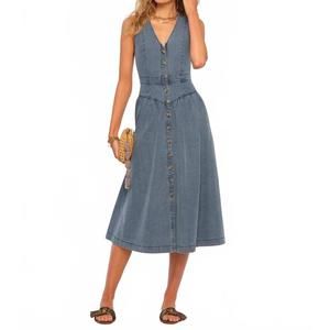 Heartloom Blue Denim Midi Dress